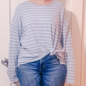 Blue and white striped shirt